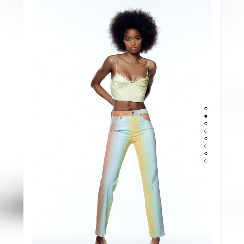 Zara Printed Straight Leg Pants